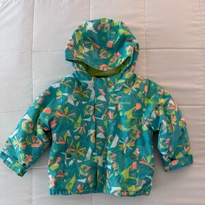 Adorable Columbia Sportswear Toddler Floral Hooded Jacket Blue/Pink/Green | 2T
